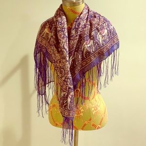 Blue, Purple and Gold Horse Scarf